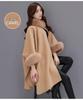 Hepburn Style Mid-Length Wool Coat with Imitation Fur Collar for Women
