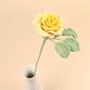 Handmade Knitted Flower Crochet Rose Flowers Artificial Flowers Home Decors Single Rose Flower Gift for Birthday Wedding