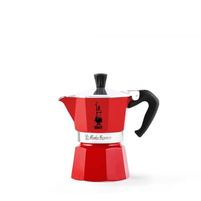 Cafetière Moka Express 6t Rouge Alu