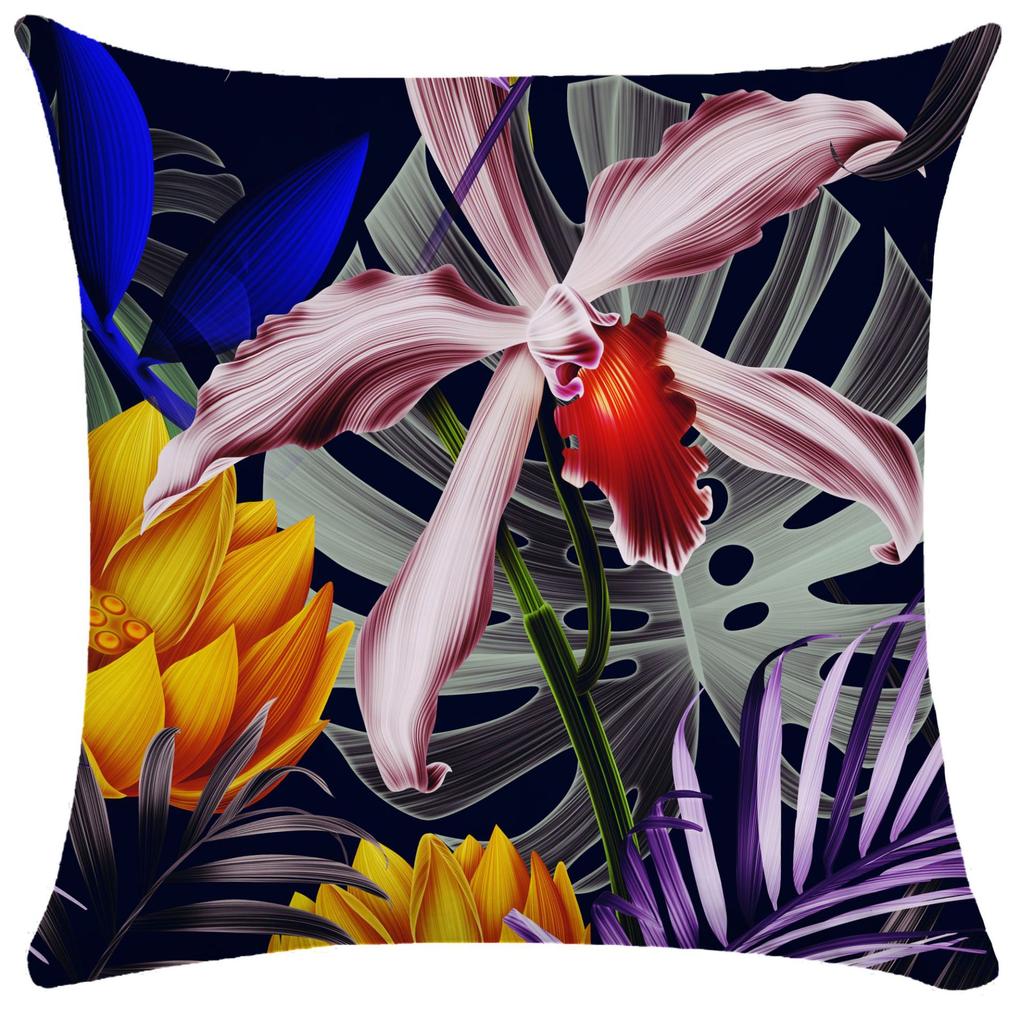 Painted Plant Leaves Plush Pillowcase Home Decor Living Room Sofa Decorative  Cushion Cover