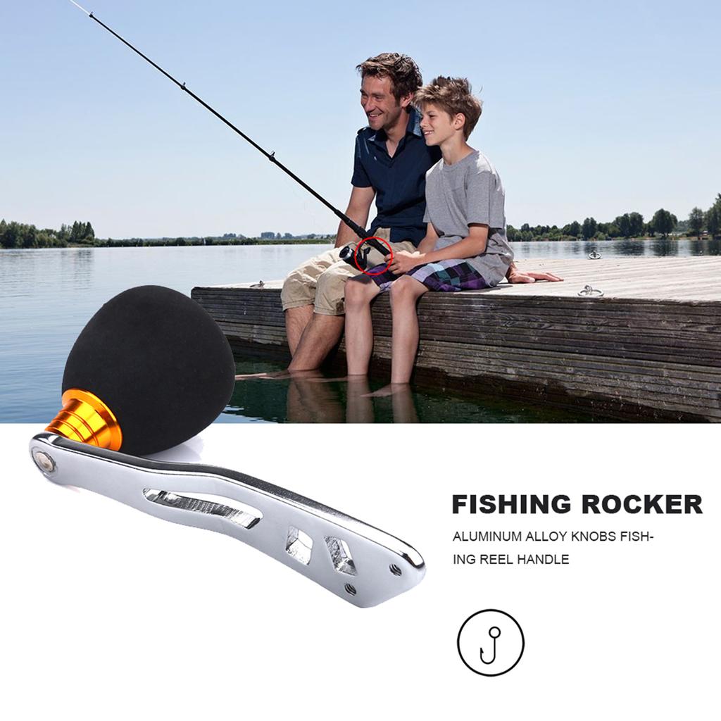 3 Colors Aluminum Knobs Fishing Reel Handle for Baitcasting Tackle Tools (Gold)