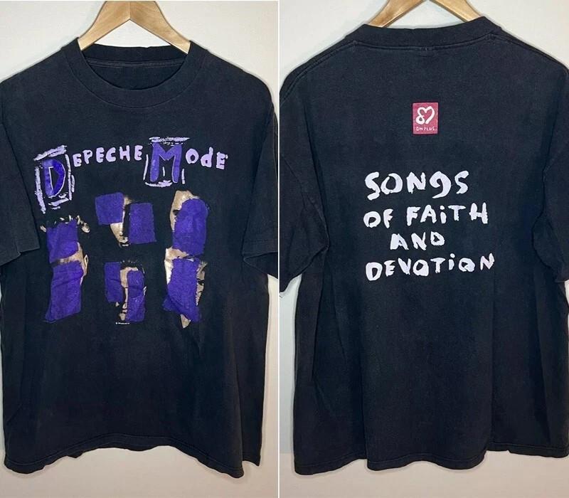 1993 Depeche Mode Stampa Nera T-shirt a 2 lati maglietta nera