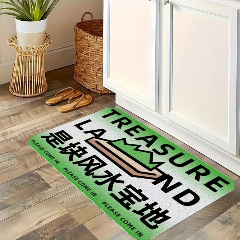 1PC Dew-Kissed Rose Kitchen Rug Non-Slip Door Mat Pop Design Bathroom Rug Bath Mat Carpet for Home Sink Laundry Ecoreeree