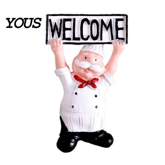 Kitchen Refrigerator Magnet 3D Cartoon Chef Magnet, Resin Baker Decorative Fridge Note Holders Memo Notes Photo Holder for Home Decor Family Magnets