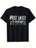 Most Likely To Overshop Christmas T-Shirt - Festive Holiday Design with Gift Box