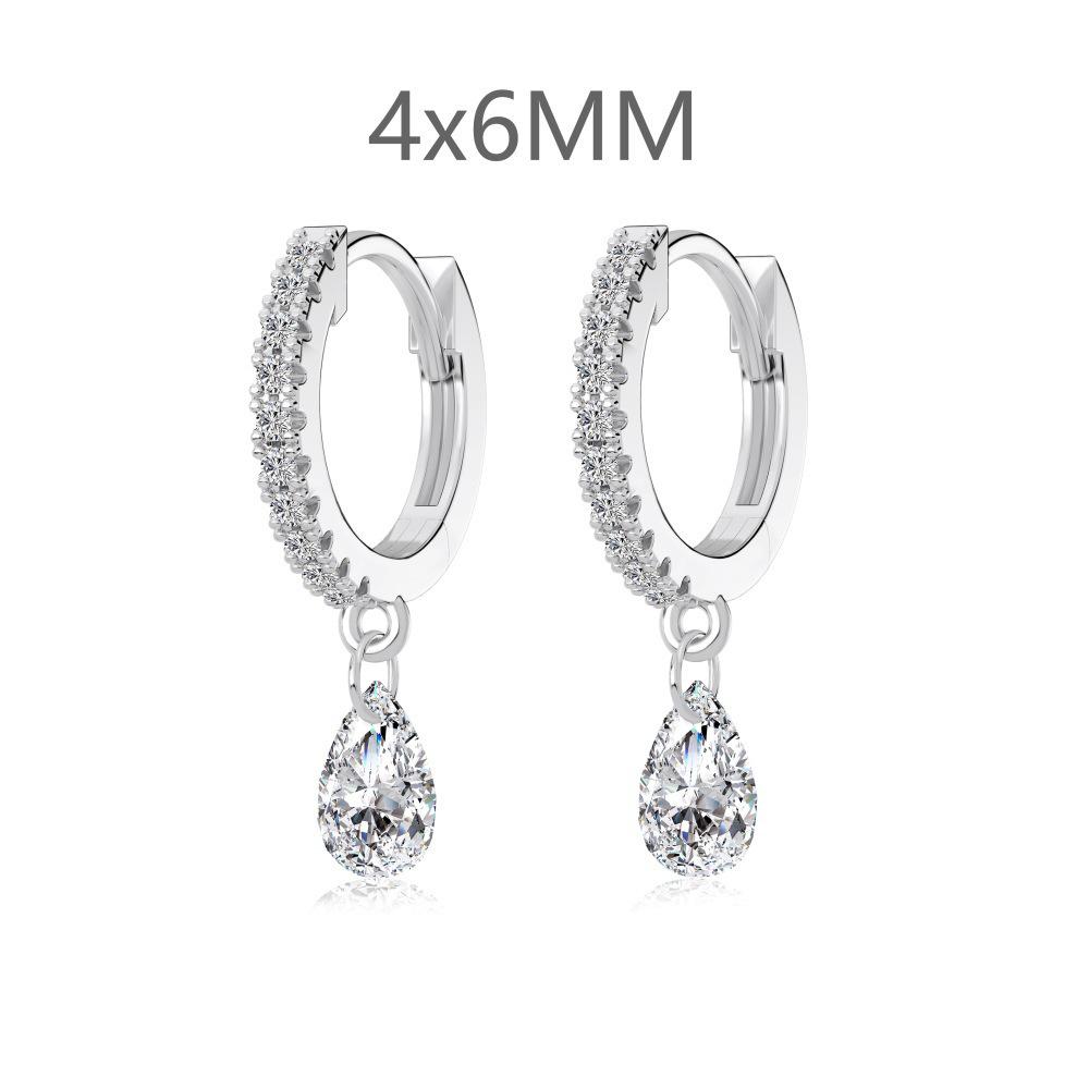 Japanische & Koreanische S925 Sterling Silber Geometrische Zirkon Ohrstecker für Damen - Elegantes, Vielseitiges, Leichter Luxus Modeaccessoire