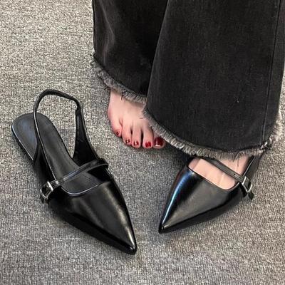 Flat Shoes Versatile Flip-flops Women's Shoes New Pointed-toe Niche Single Shoes