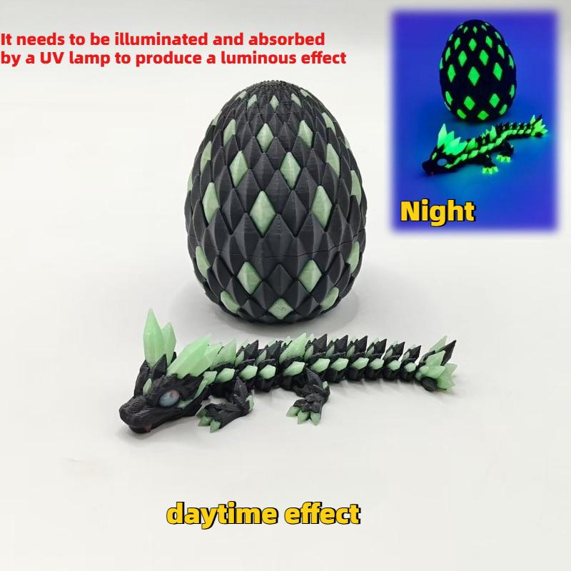 3D Printed Colorful Luminous Crystal Dragon Toy Joint Movable Simulation Animal Gemstone Dragon Model Desktop Decor Decoration