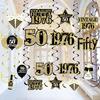 50th Birthday Decorations Hanging Swirls for Men Women, Black Gold Vintage 1976 50th Birthday Foil Swirls Party Supplies, Fifty Year Old Birthday