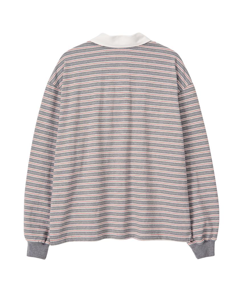 Biteoseljeu Gemini Striped Collared Tee - Grey