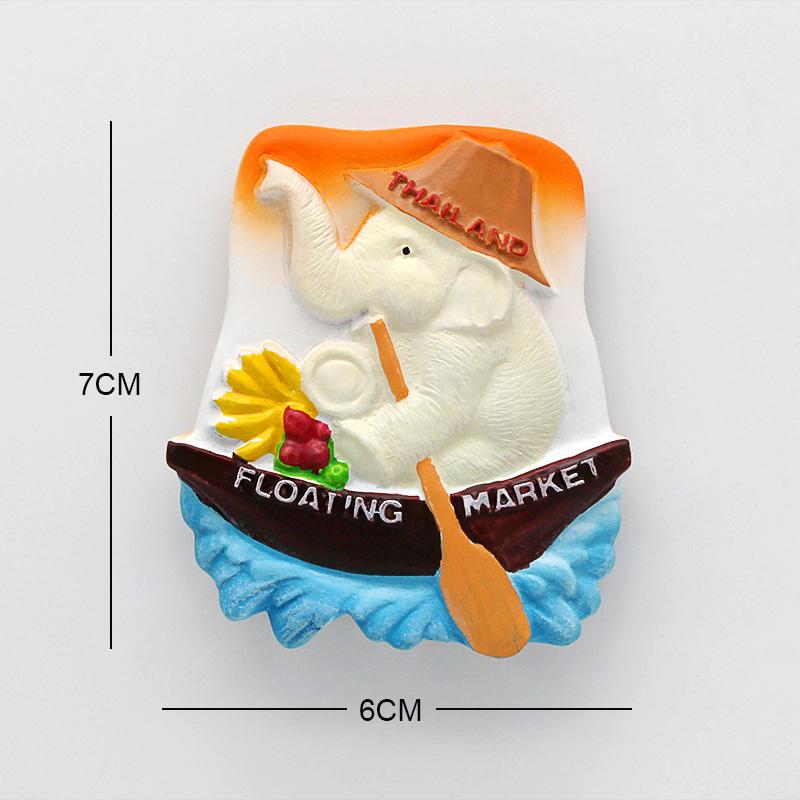Thailand Pattaya Elephant Shrimp Soup 3D Magnetic Refrigerator Paste Souvenir Bangkok Fridge Magnets Collection  Home Decoration