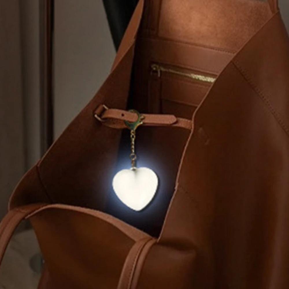 Rechargeable Backpack Flood Light Touch Sensitive Heart Shape Bag Lamp  For Women/Girls