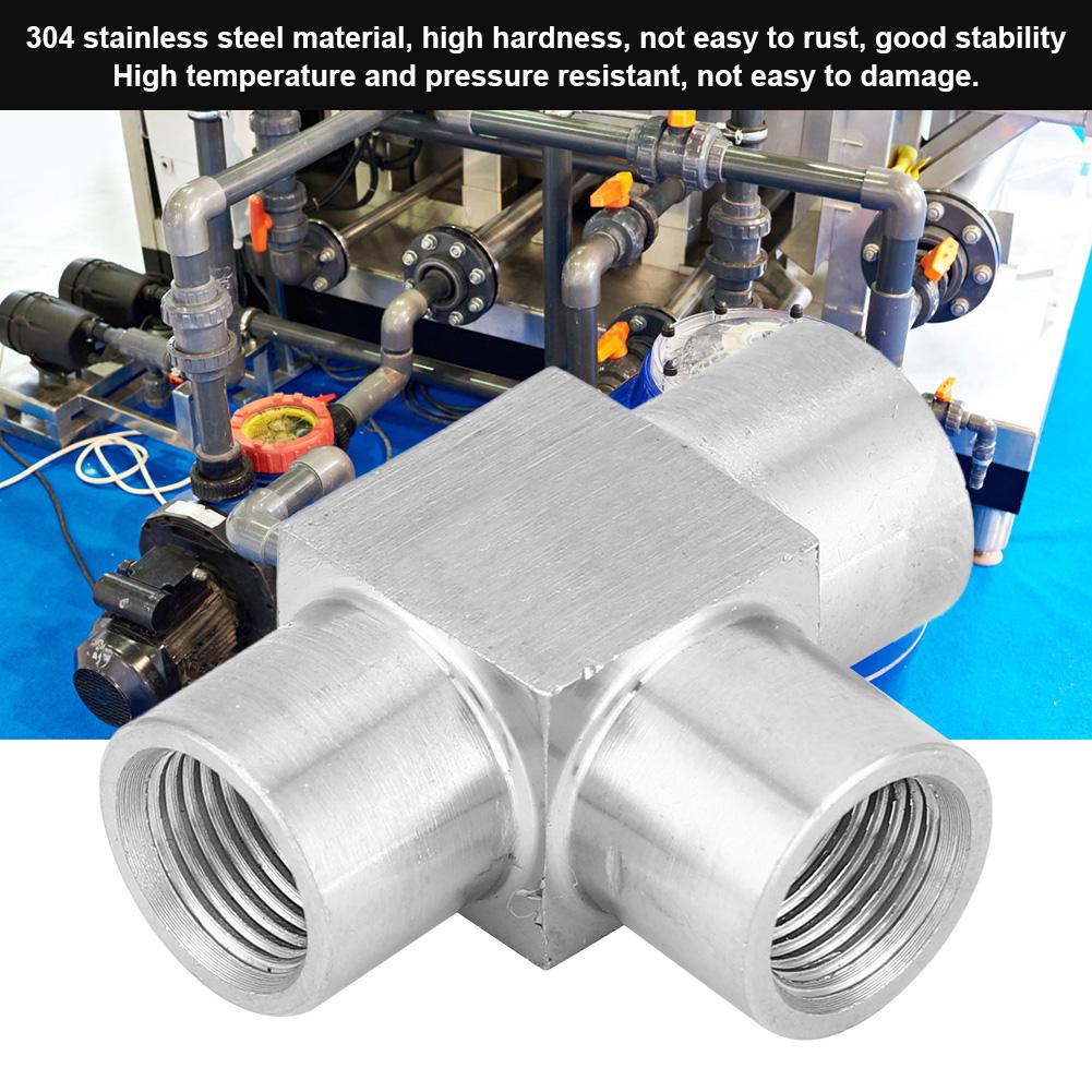 3 Way Pipe Connector BSPP Female Thread Stainless Steel Pipe Fitting Connector38in