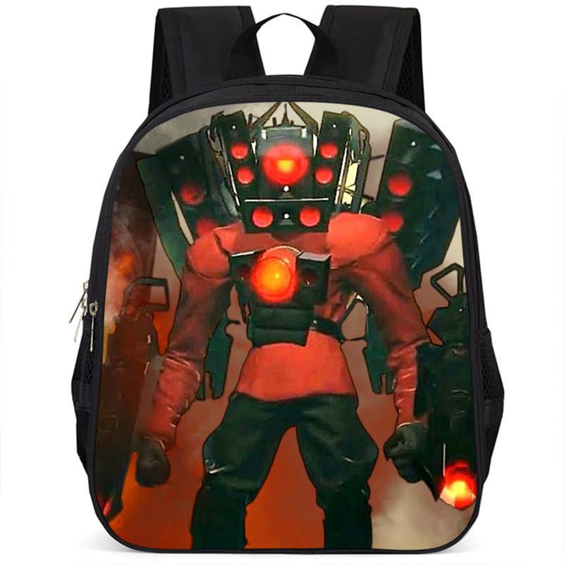 Fashionable Skibidi Toilet Kids Backpack Large Capacity Nylon Bag Unisex Design