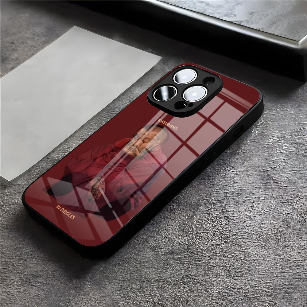 Singer M-Mac Circles Miller Phone Case For IPhone 17 Air 16 E Pro Max 15 14 13 Mini 12 Pro 11 Max Plus Black Glass Cover