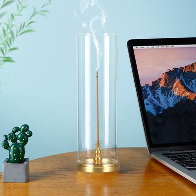 Räuchergefäß mit transparentem Deckel Räucherstäbchenhalter Aschefänger Tablett Zuhause