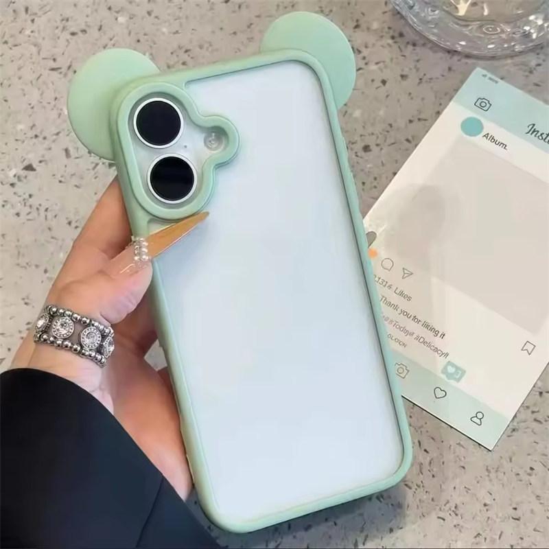 

Милий Простий Чохол з Котячими Вушками для iPhone 17 16 15 14 13 12 Pro Max Plus Ударостійкий Прозорий М який Силіконовий Чохол-Накладка iPhone 17 Pro Max зелений