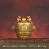Brass Square Ornament Full Copper Three-Legged Golden Toad Treasure Bowl Jar Opening Gift Home Office Decoration
