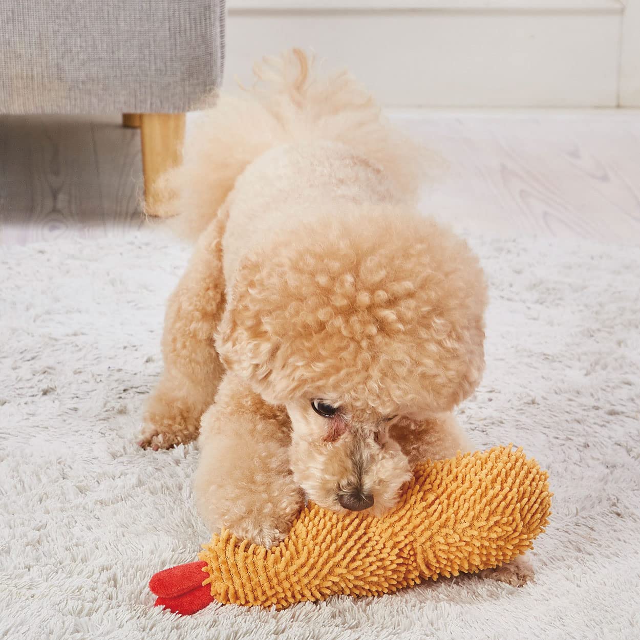 Petio Dog Fluffy and Crinkly Shrimp Tempura Toy, Toy, BIG,