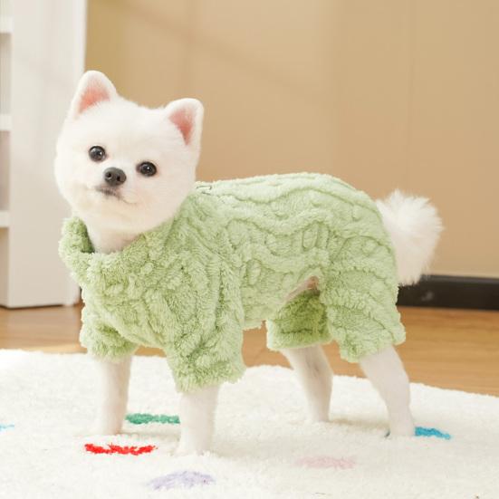 Dog Pajamas Plush Turtleneck Dog Sweater with D-ring Winter Warm Clothes Puppy Onesies for Boy Girl Small Medium Dogs