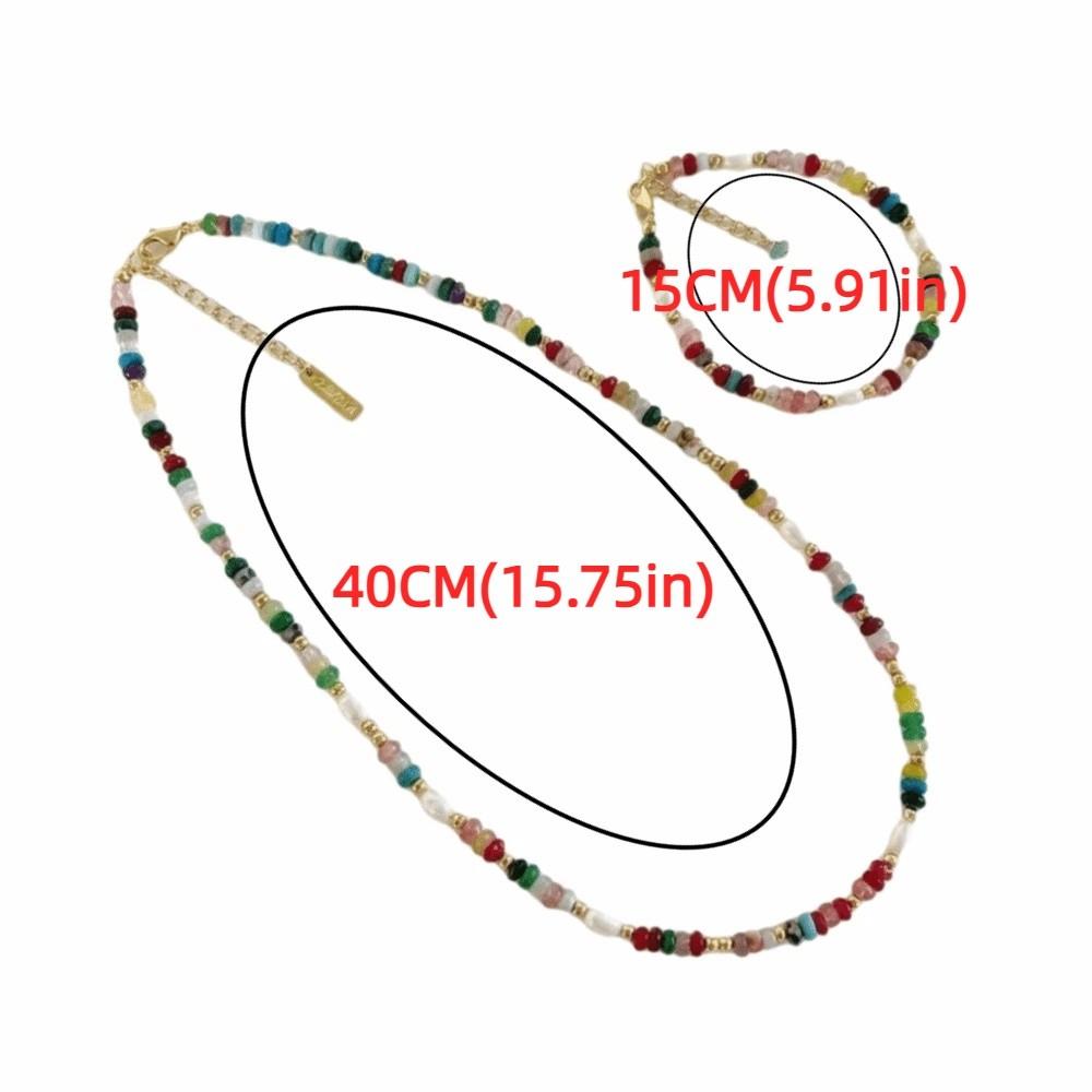 Natural Beads Stone Jewelry Elegant Female Jewelry New Freshwater Pearl Necklace Bracelet  Women