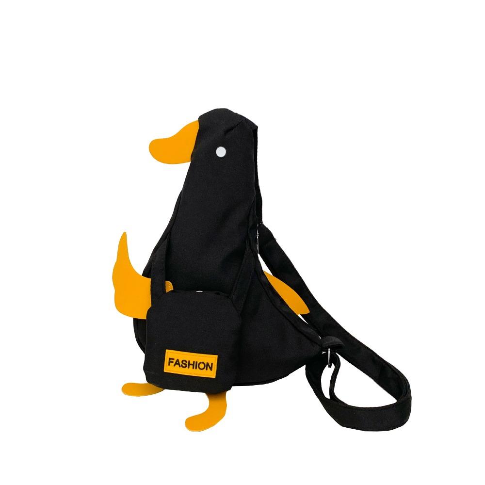 Korean Style Duck Shoulder Bag Canvas Cartoon Chest Bag Creative Funny Duck Crossbody Bag  Girls
