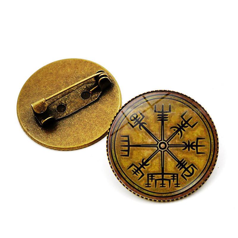 Viking Circular Brooch With Alloy Material For Fashion And Gift Use