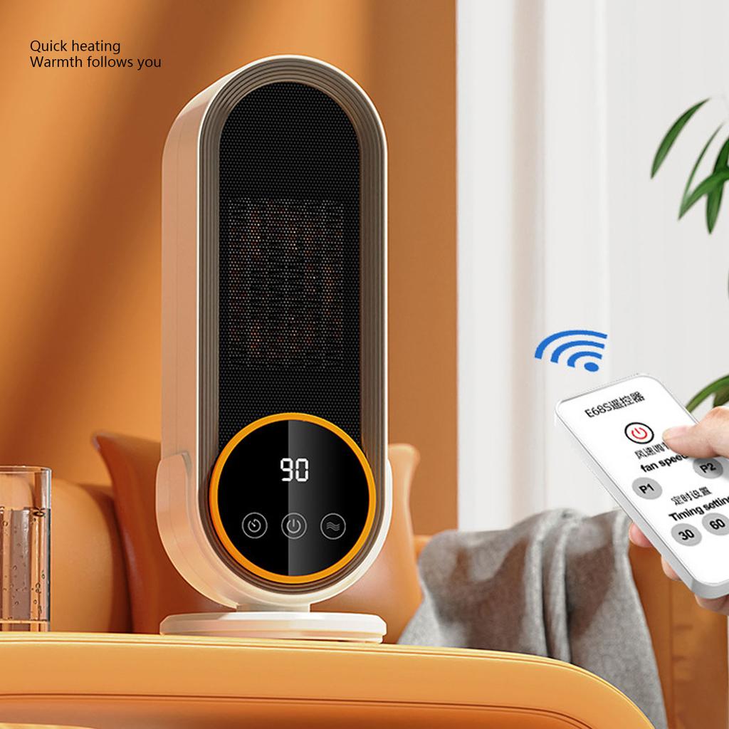 1200W Ceramic PTC Portable Space Heater Fast Heating Desktop Electric Heater Adjustable Thermostat Remote Control Timer Indoor