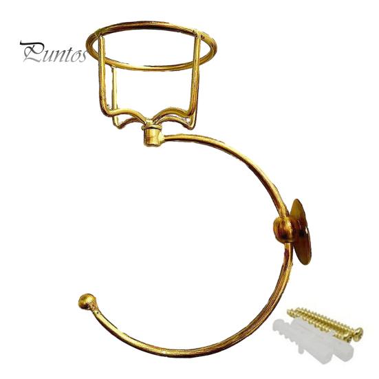 

Кольцо для полотенца в деревенском стиле, настенный держатель для полотенец с подсвечником, металлическая вешалка для полотенец для рук, для ванной, туалета, кухни золотистый