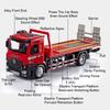 1:24 Electric Trailer Flatbed Truck Sanitation Garbage Car Model Toy Light Music Engineering Vehicle Models Kids Best Presents