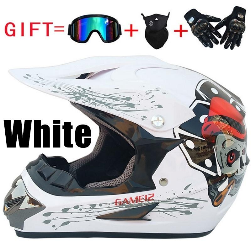 Off-road Mountain Full Face Men Motorcycle Helmet Racing Helmet  Free Gift Goggles Mask Glove