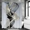 Modern Simple Black Gold Yarn Shower Curtain, Bathroom Decorative Shower Curtain, Waterproof Shower Curtain with Hooks
