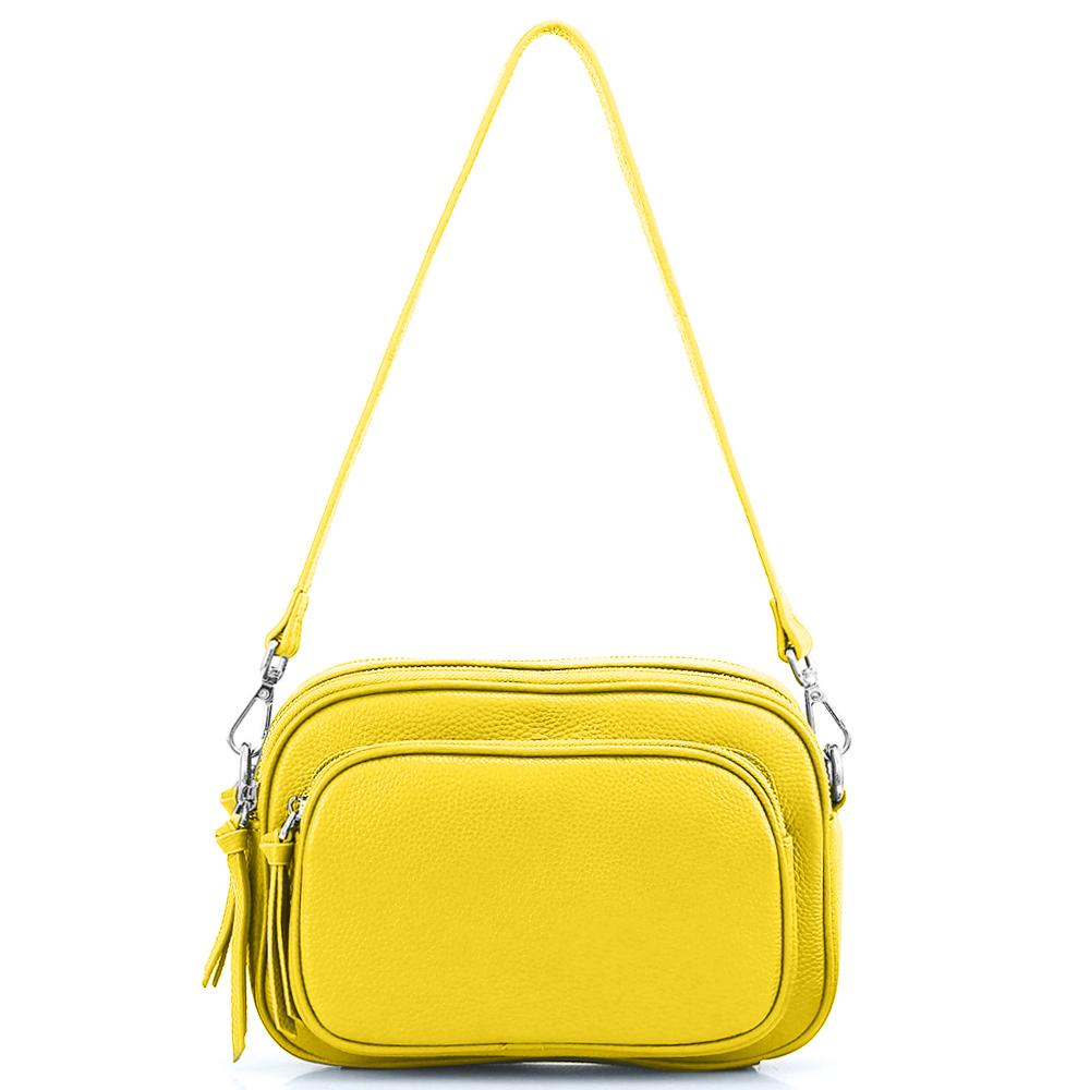 Zency Simple Casual Design Women Shoulder Bag Top Layer Cowhide Leather Handbag More Pockets Large Capacity Female Crossbody Bag