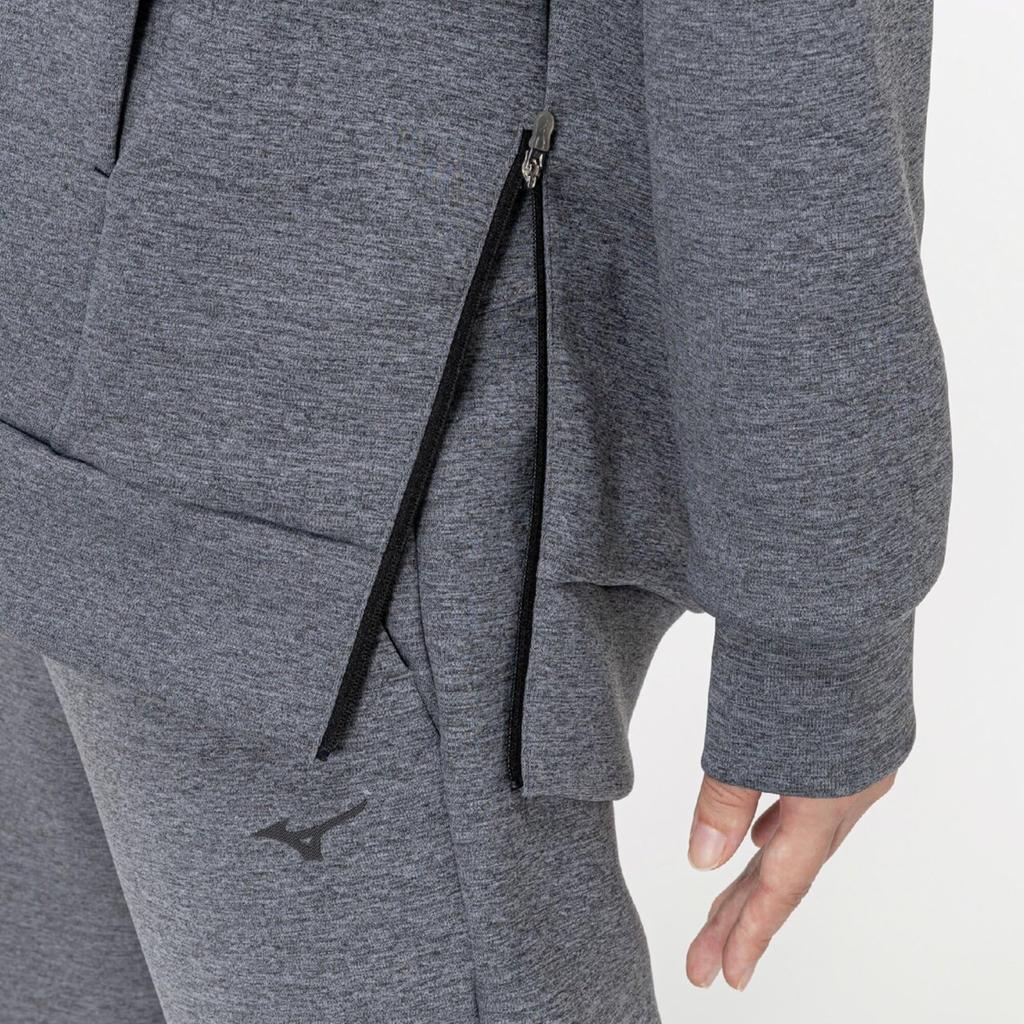 Training Wear Stretch Sweatshirt Pullover Hoodie Easy to Move 32MCC332 Gray Heather [Mizuno] Women's
