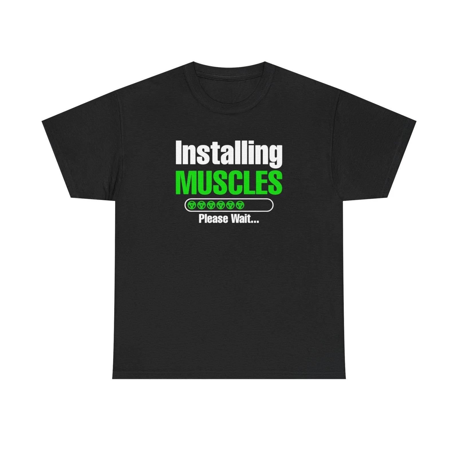 Installing Muscles Unisex Heavy Cotton Tee L