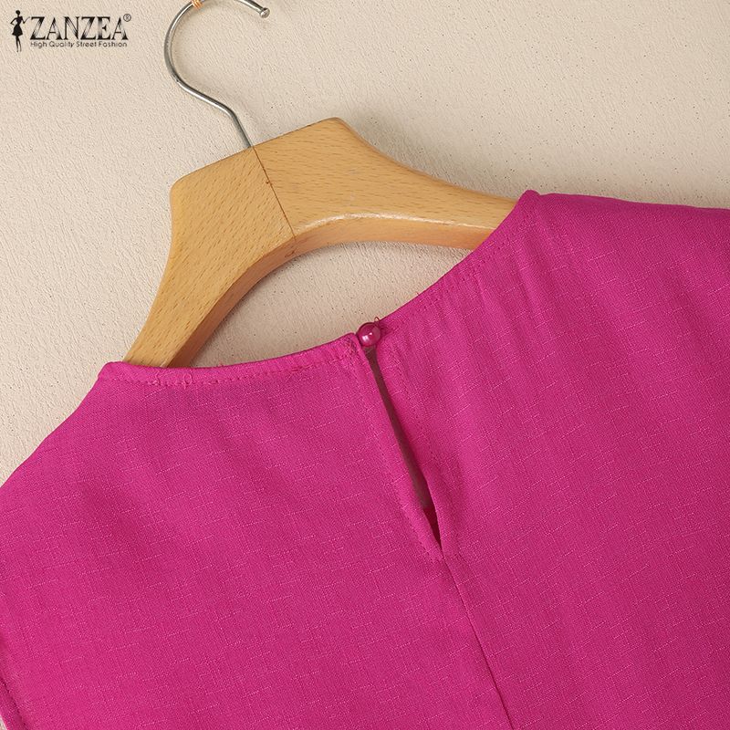 ZANZEA Women Casual Round Neck Sleeveless Embroidery Summer Tank Tops