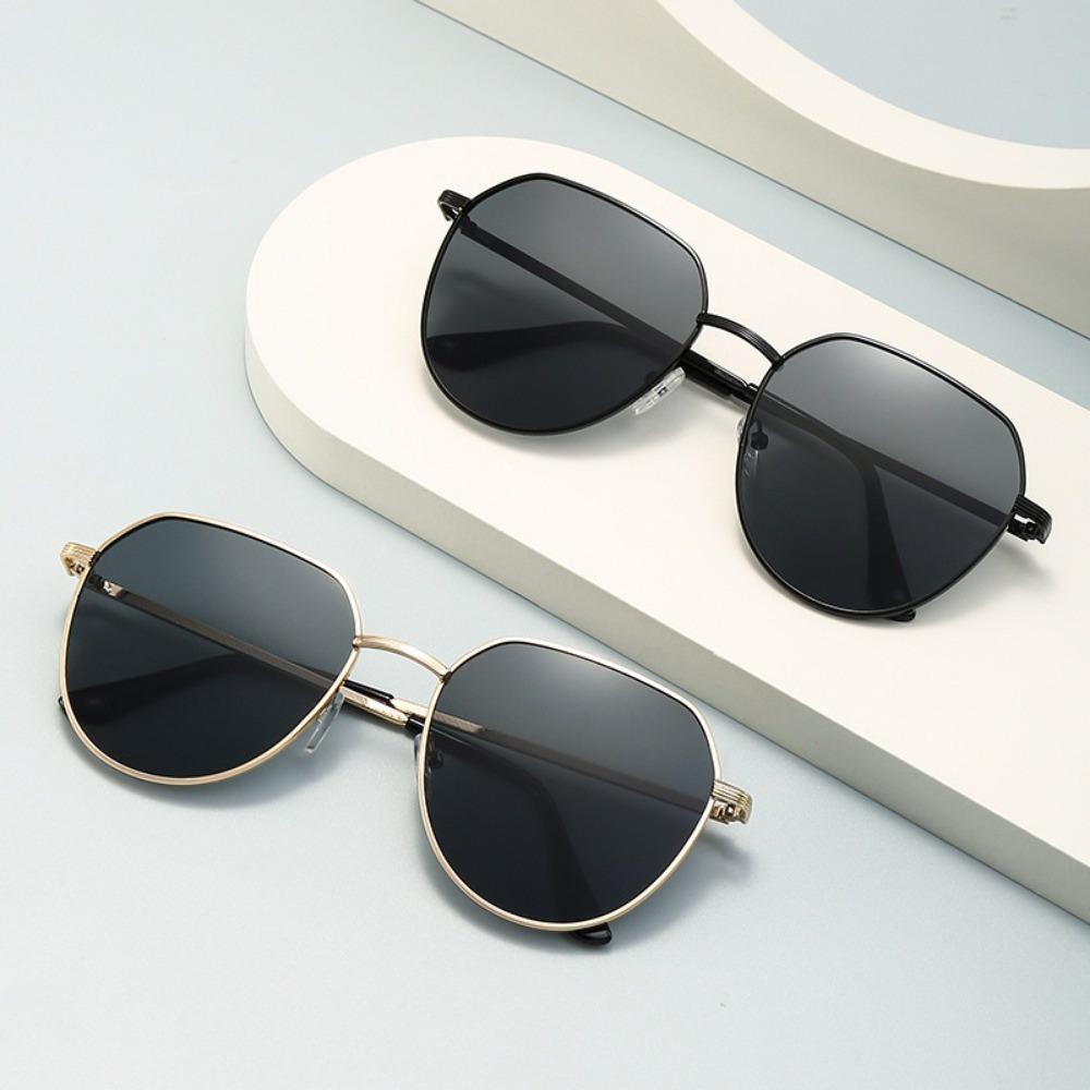 Oval Polarized Sunglasses Metal Frame Eyewear Driving Sun Glasses for Men UV400 Sun Glasses