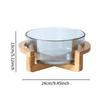 Salad Bowl with Wooden Stand Elegant Round Practical Dessert Bowl Food Bowl Cake Bowl for Dinner Chips Appetizer Dessert Family