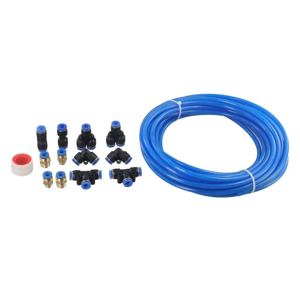 Pneumatic 6mm OD 4mm ID Polyurethane PU Air Hose Pipe Tube Kit, 10 Meter / 32.8ft