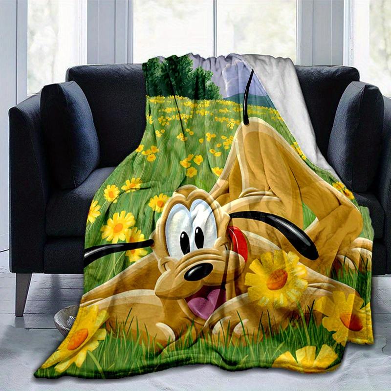 1 pezzo, Coperta con Stampa Cartone Animato di Pluto Arredamento per la Casa, Coperta da Divano, per Esterni, Regalo per Amici, Copriletto Camera da Letto, Soggiorno, Viaggio