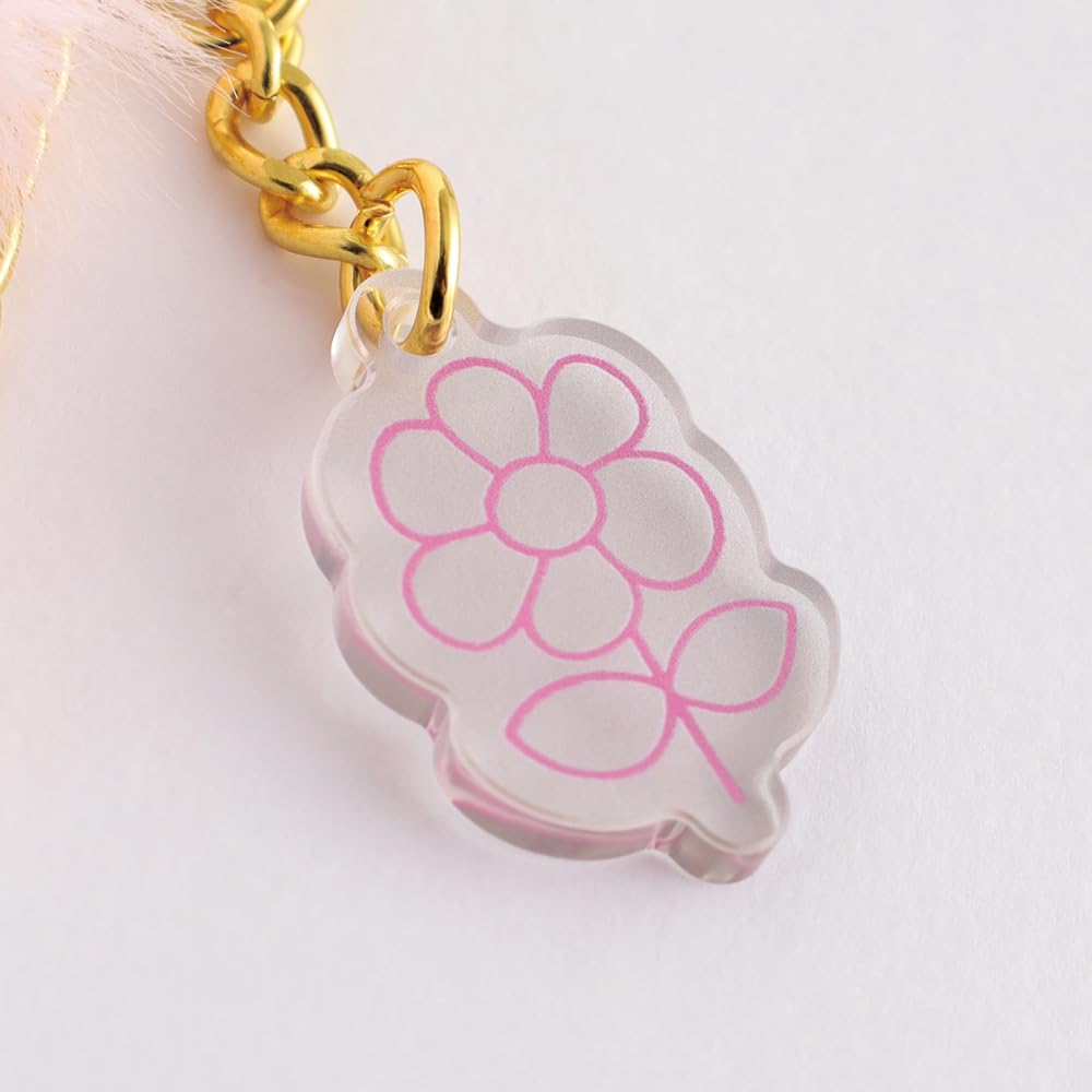 GreenFlash Miffy Päls Akryl Nyckelring, Rosa, BM-455