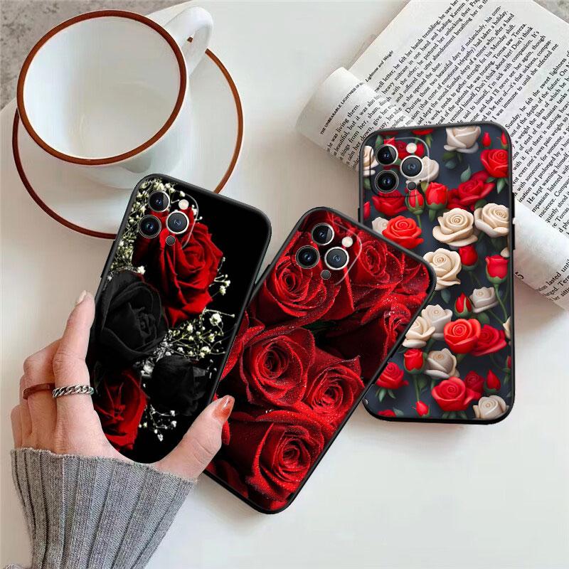IK13 Beautiful Roses Flower Case for Samsung M06 M15 M16 M35 M55 M56 A36 A42 A50 A50S A51 A52 A32 A33 A05 A05S A06 A16 A20