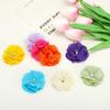 12/30 Stück Chiffonblumen Strassperlen Nähen Stoffblumen Künstliche Applikationen Verzierung für Kleidung Hochzeit Basteln 2"