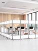 Office Frosted Acrylic Mobile Partition: Foldable Transparent Sliding Screen