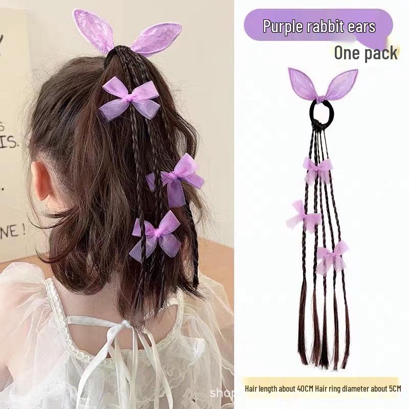 Sweet Cool Children’s Wig: Boxer Braids & Heart Ponytail Hair Ties for Girls.