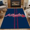 Atlanta Logo with Tomahawk Design Patterned Carpet, Non Slip Mat Suitable for Living Room and Bedroom Sofas