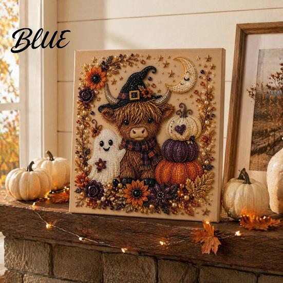 Handmade Holiday Gift Ideas Halloween Faux Pearl Art DIY Kit Spooky Cute 3D Beads Painting Crafts Mosaic Crafts for Adults Gothic Ghost Pumpkin Cat