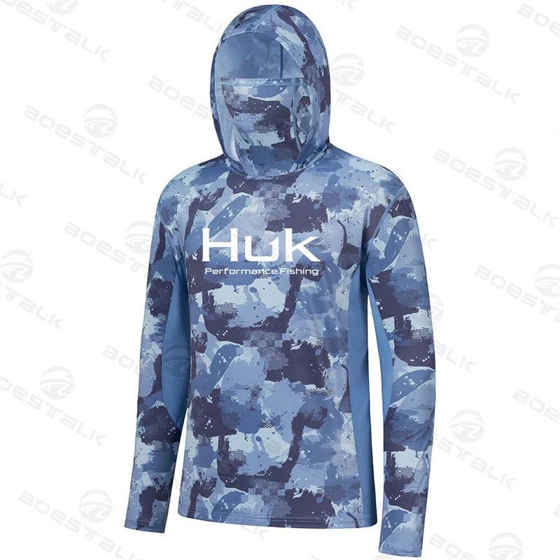 Men's Sunscreen Fishing Suit Long Sleeve Hooded Mask Fishing Suit Sea Fishing Boat Fishing Luya Fishing Suit