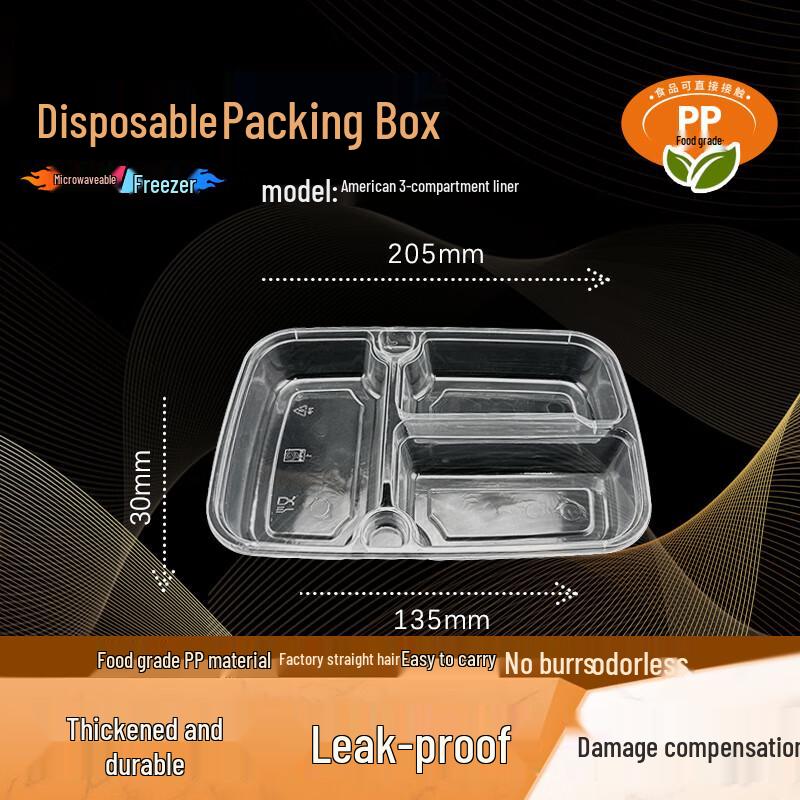 

Disposable 3-Compartment Takeaway Container Liners