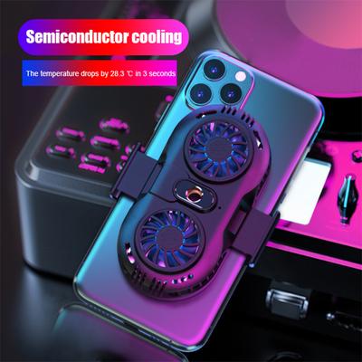Semiconductor Mobile Phone Cooler Cooling Clip, Double Fan Powerful Game Machine Cooler, Mobile Phone Bracket Radiator